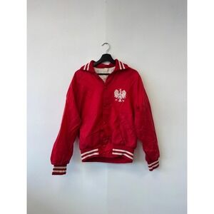 Vintage Chicago South Side Polish Jacket Mens Small Satin Bomber Eagle 80s